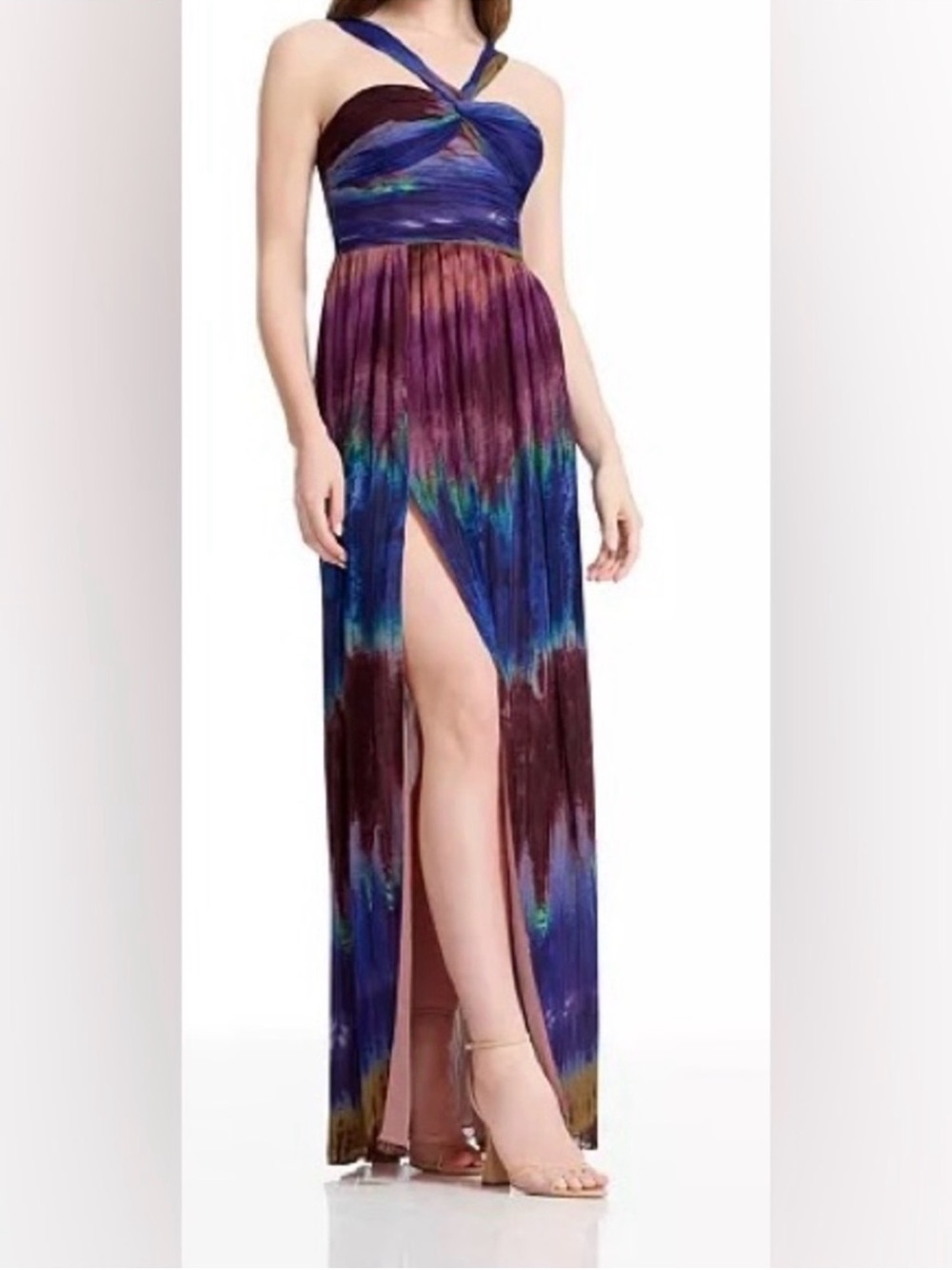 NWT Dress The Population Tau Dress Sunset Multi Size Small Chiffon A-Line